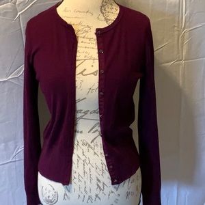 White house black market purple cardigan